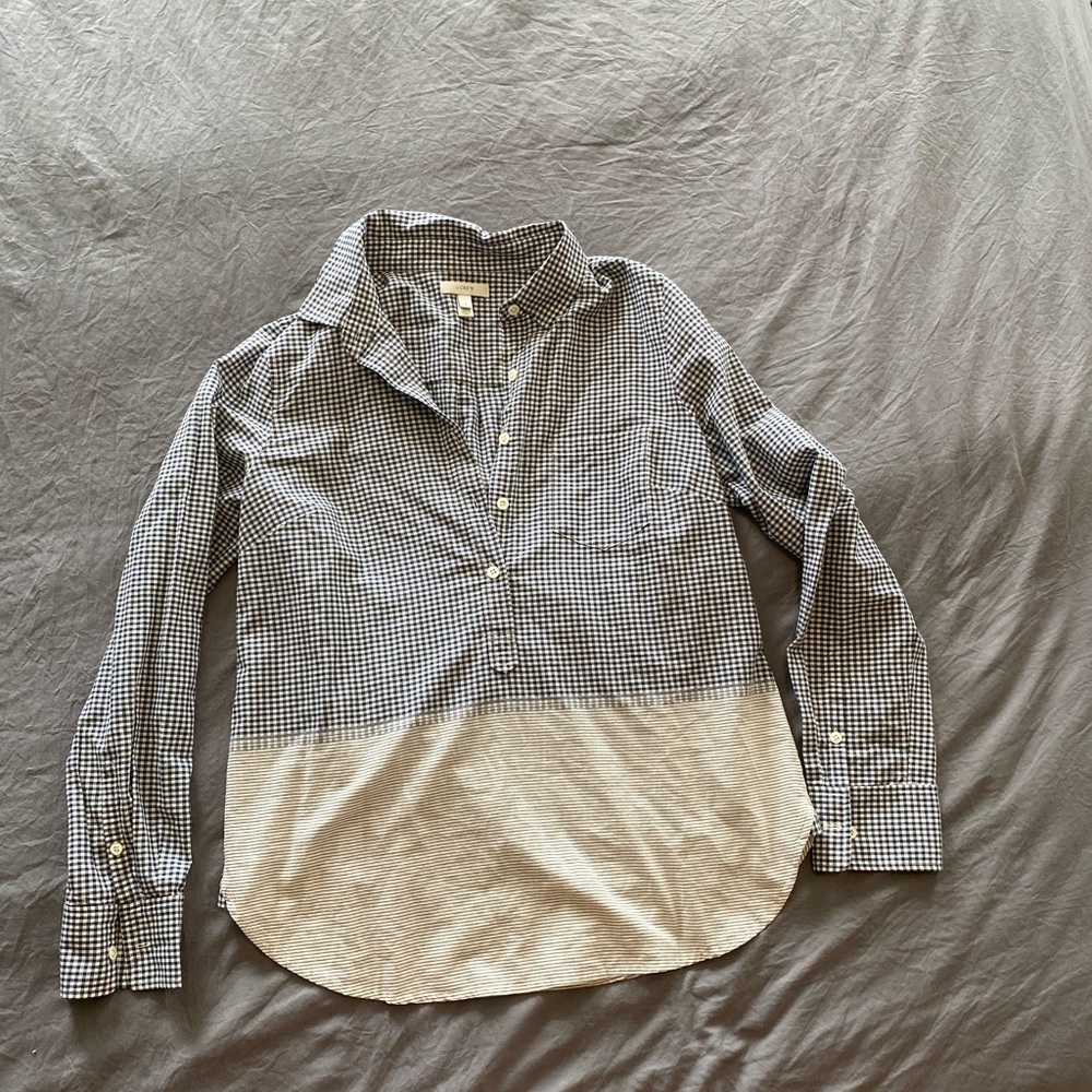 J Crew gingham ombré button down